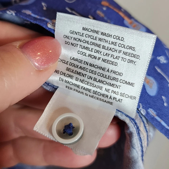 Age Of Wisdom Modal Guitar Printed Blue Short Sleeve Button Down Shirt XL new - Picture 13 of 14